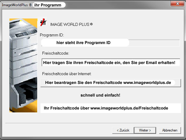 Programm ID und Freischaltcode